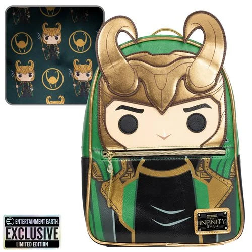 Avengers Loki with Scepter Pop! by Loungefly Mini-Backpack - Entertainment Earth Exclusive